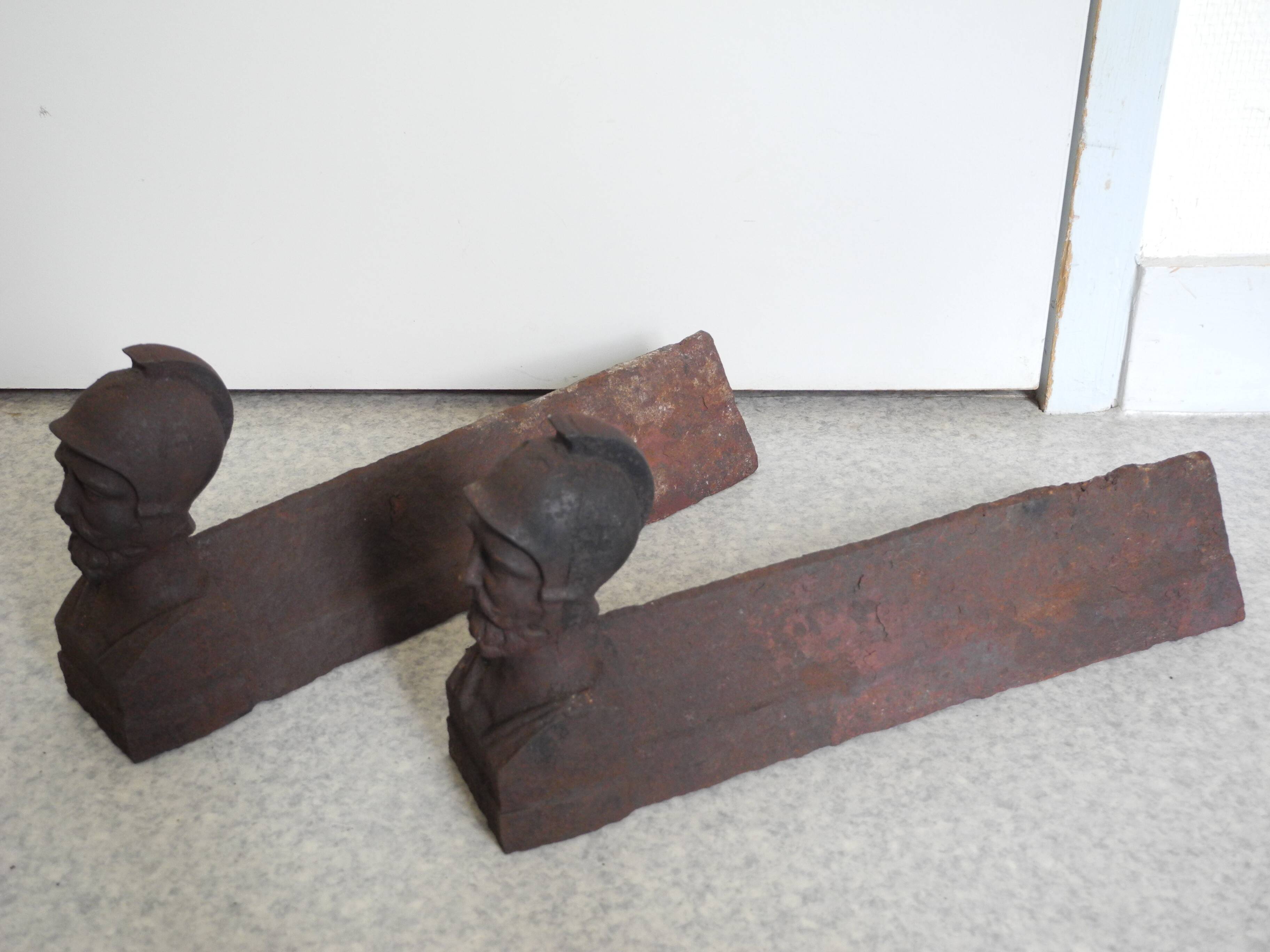 chenets anciens fonte XIXe antique french fireplace andirons