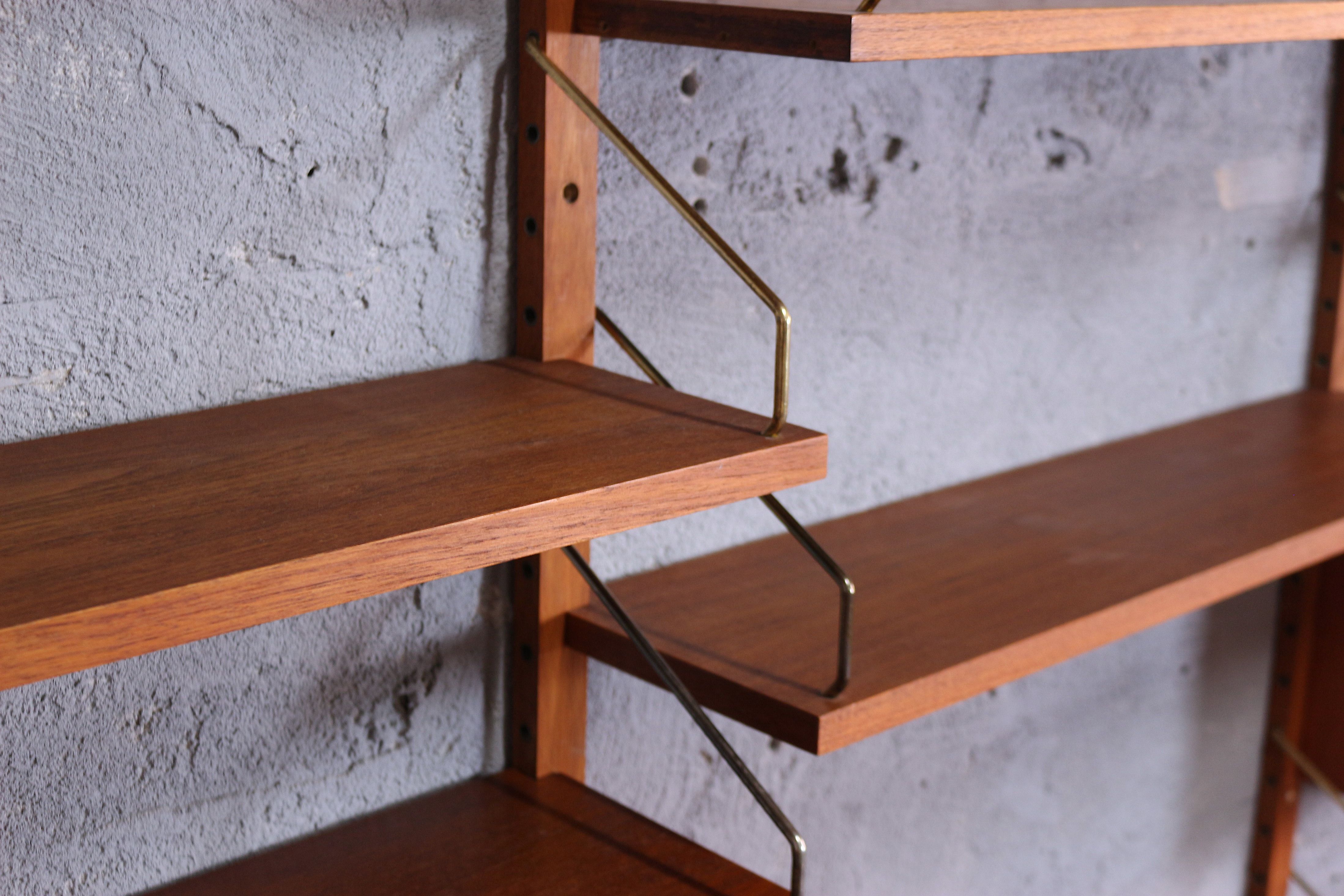Mid century teak wall unit by Gustav Bahus, Norway 1960's