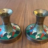 Bougeoir en laiton avec décor