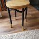 Tabouret Thonet en bois courbé  motif fleurs