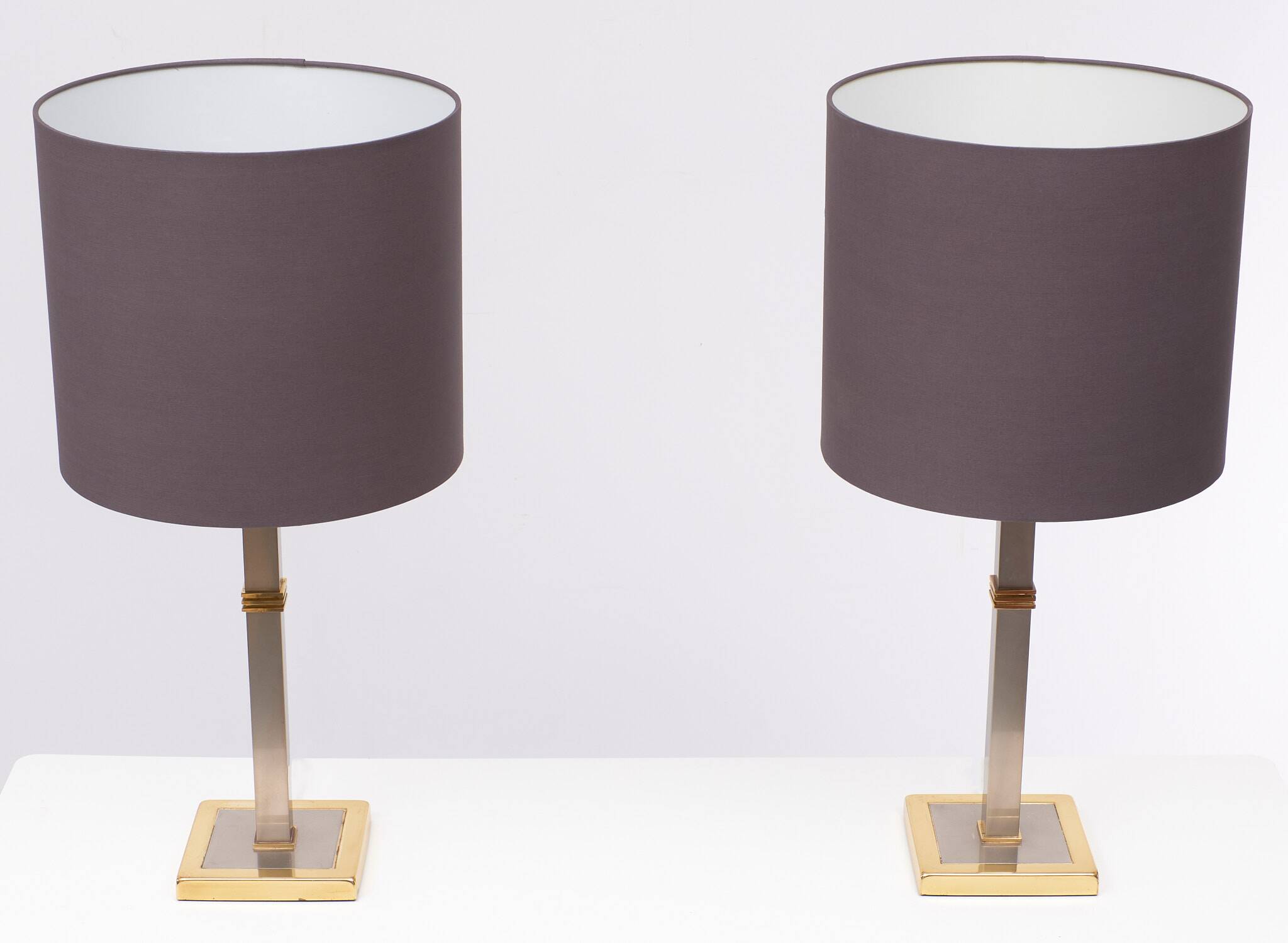 Belgo Chrome table lamps 1970s Belgium