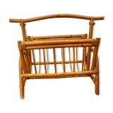Vintage rattan magazine holder from the 60s and 70s