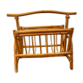 Vintage rattan magazine holder from the 60s and 70s