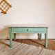 Table basse de ferme en bois piétement vert