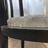 Vintage black matte wooden chair – Bauhaus style, 60s–70s