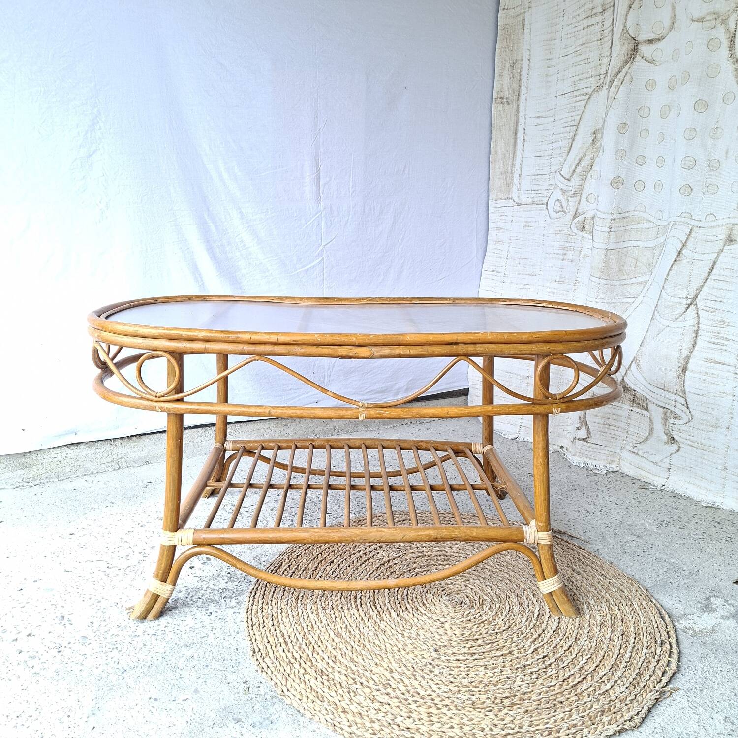 Rattan coffee table