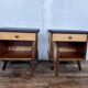 Paire de tables de nuit table de chevet vintage pieds compas