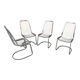 Lot de 4 chaises cantilever chromées argentées par Gastone Rinaldi, Italie années 1970