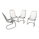 Set of 4 chrome cantilever chairs by Gastone Rinaldi, Italy 1970s.