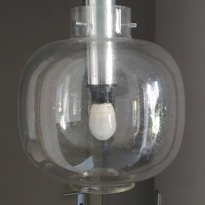 vintage 1970 Limburg bubble glass and chrome pendant light
