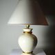 Vintage cracked cream white faience lamp Le Dauphin 1960s-70s Panama