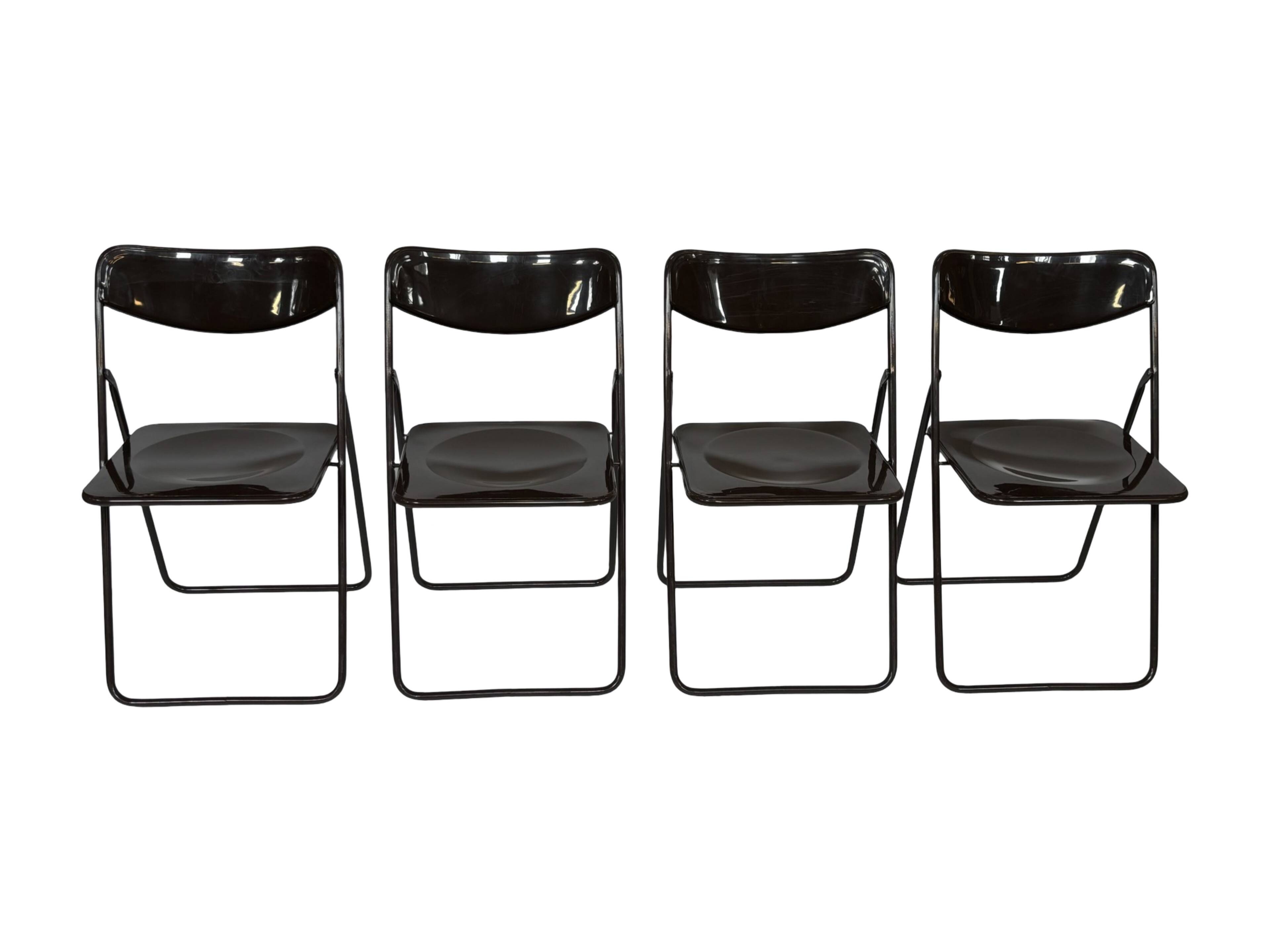 Vintage Ted Folding chairs Niels Gammelgaard for Ikea - Set of four - in Dark Brown