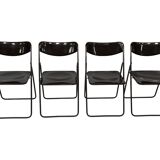 Vintage Ted Folding chairs Niels Gammelgaard for Ikea - Set of four - in Dark Brown