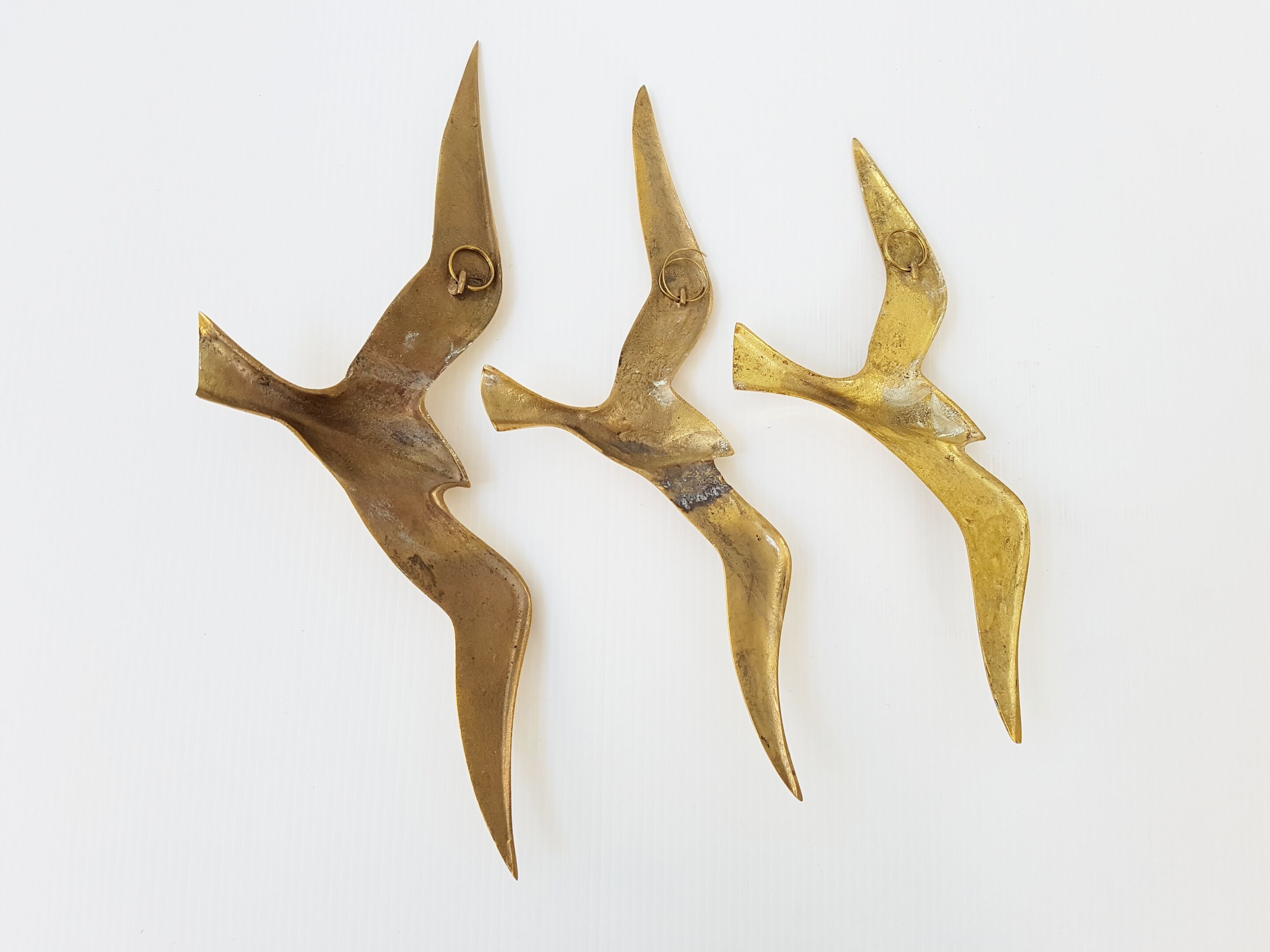 Golden brass wall bird 1970