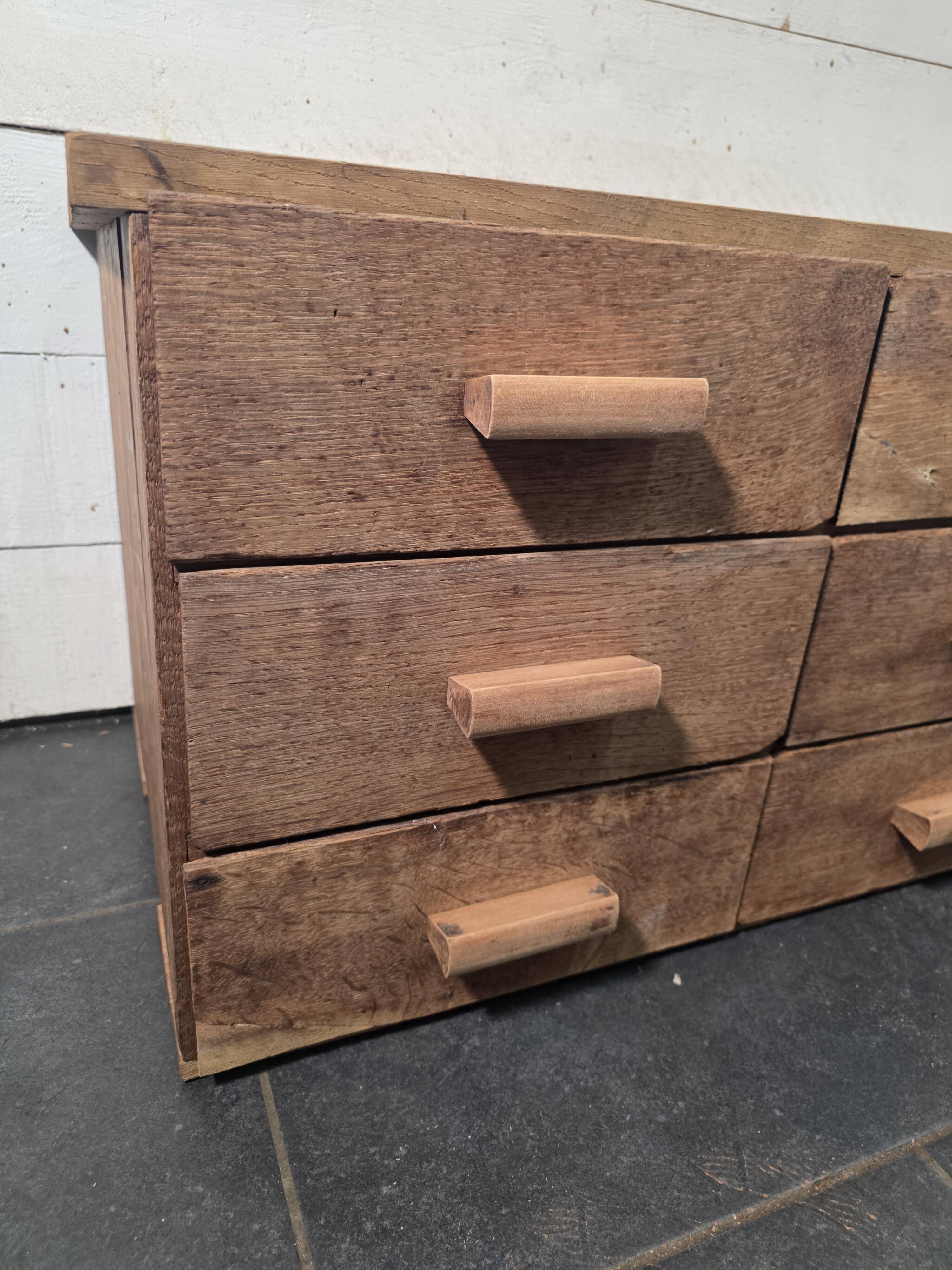 Antique workshop furniture with 6 drawers