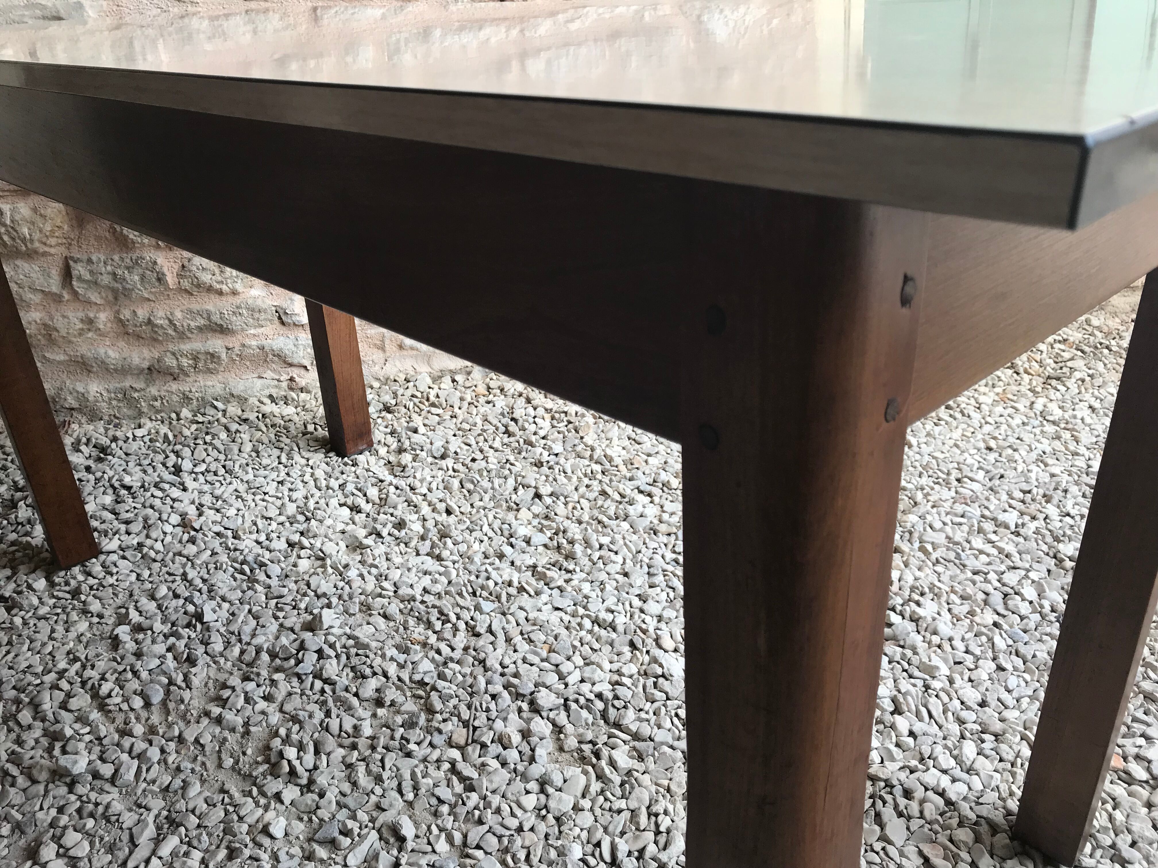 Vintage bistro table half-centuries wood and formica chiné