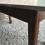 Vintage bistro table half-centuries wood and formica chiné