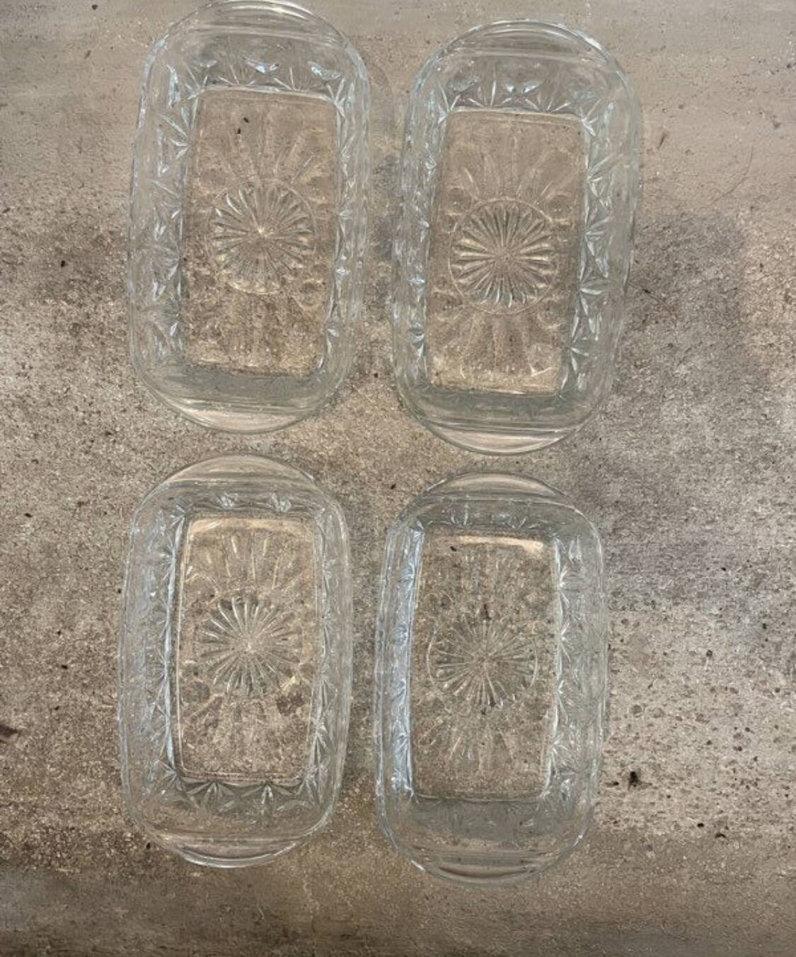 Set of 4 old aperitif dishes - Reims glass
