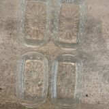 Set of 4 old aperitif dishes - Reims glass