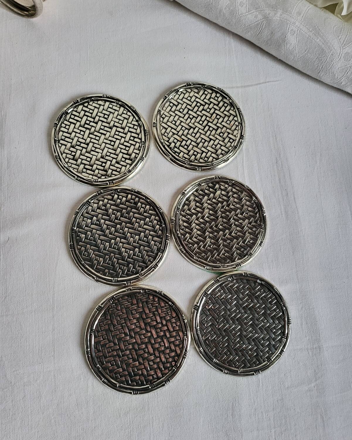 6 Coasters - Silver-plated coasters
