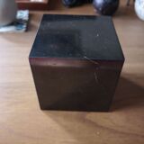 Presse papier / serre livre cube marbre noir - années 1970