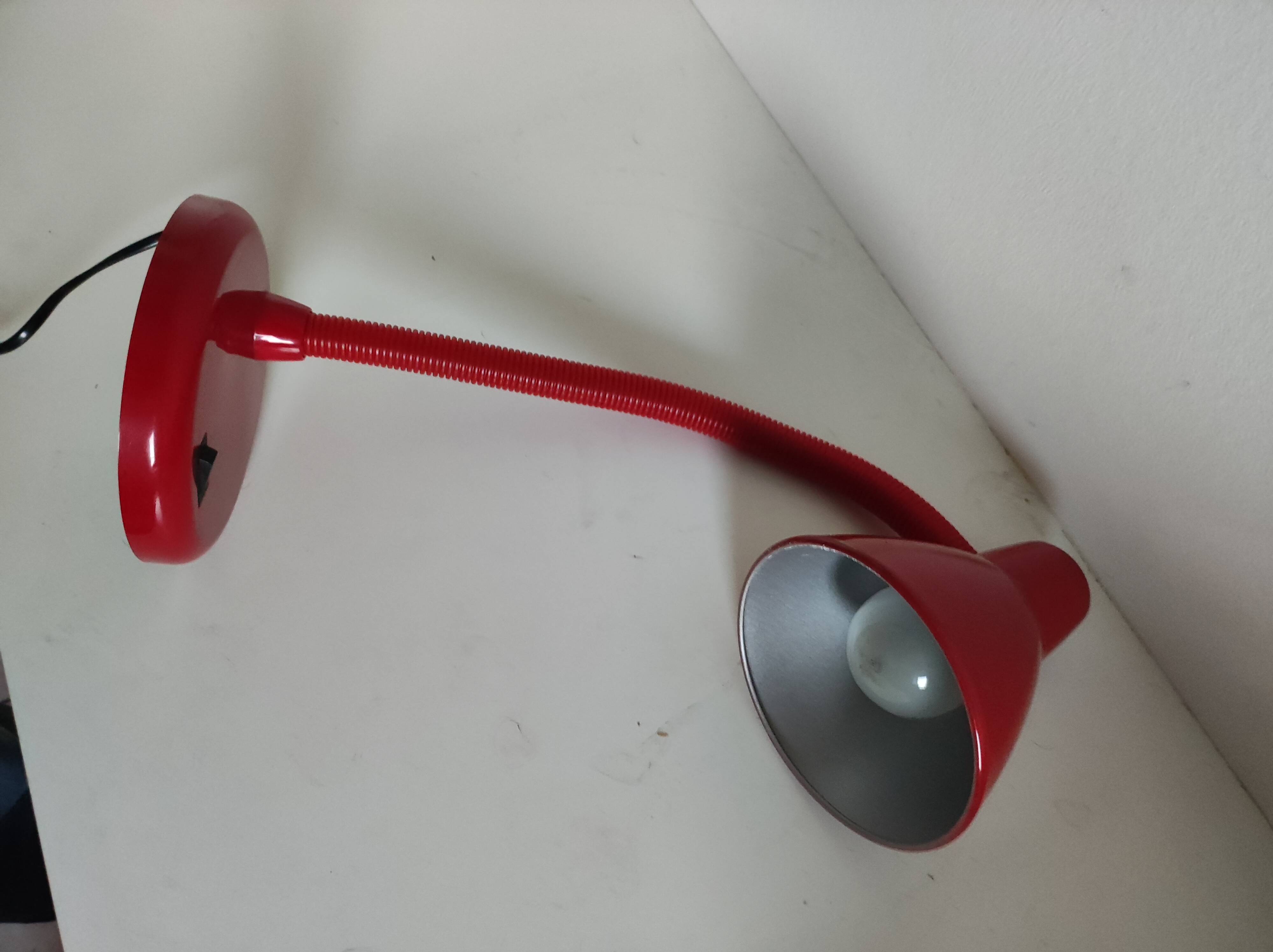 Flexible desk lamp red workshop articulated vintage brand Massive