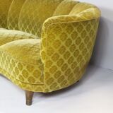 1950s Mid Century Gold Banana Sofa, Denmark