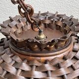 Pair of rattan ceiling lights