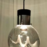 Murano Glass and Varnished Metal Pendant by Toni Zuccheri for Venini, Italy