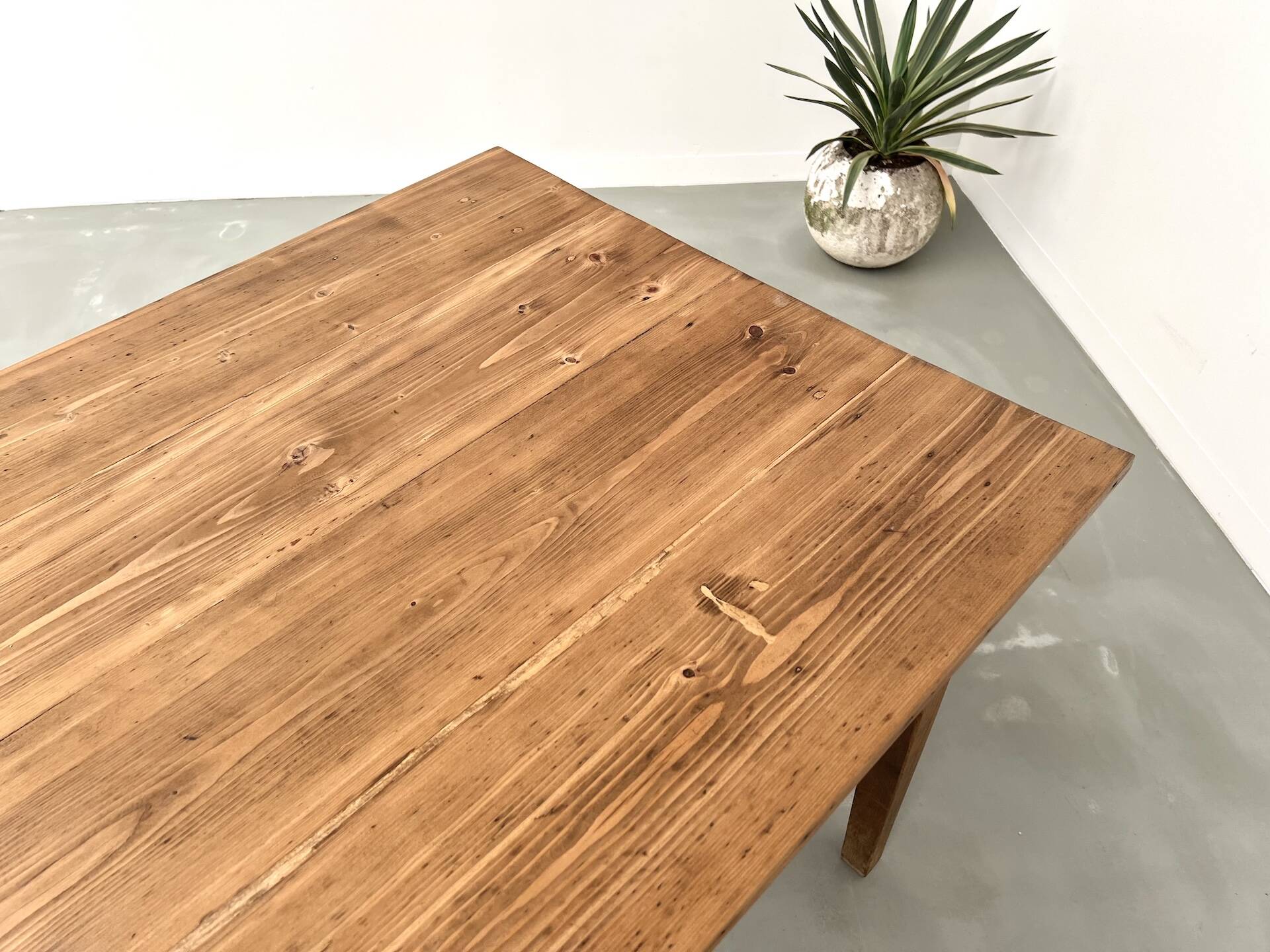 1950s farmhouse table, oak and pine