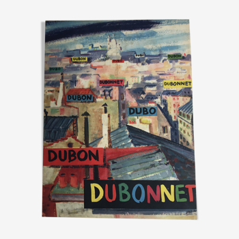 Affiche publicitaire plastifiée A4 Dubonnet