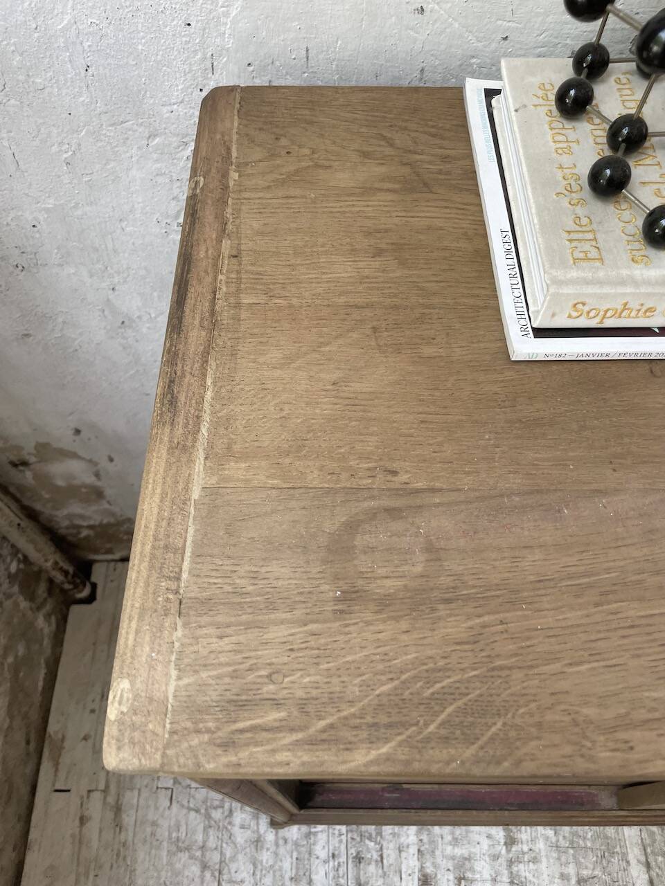 Oak sideboard with glass doors