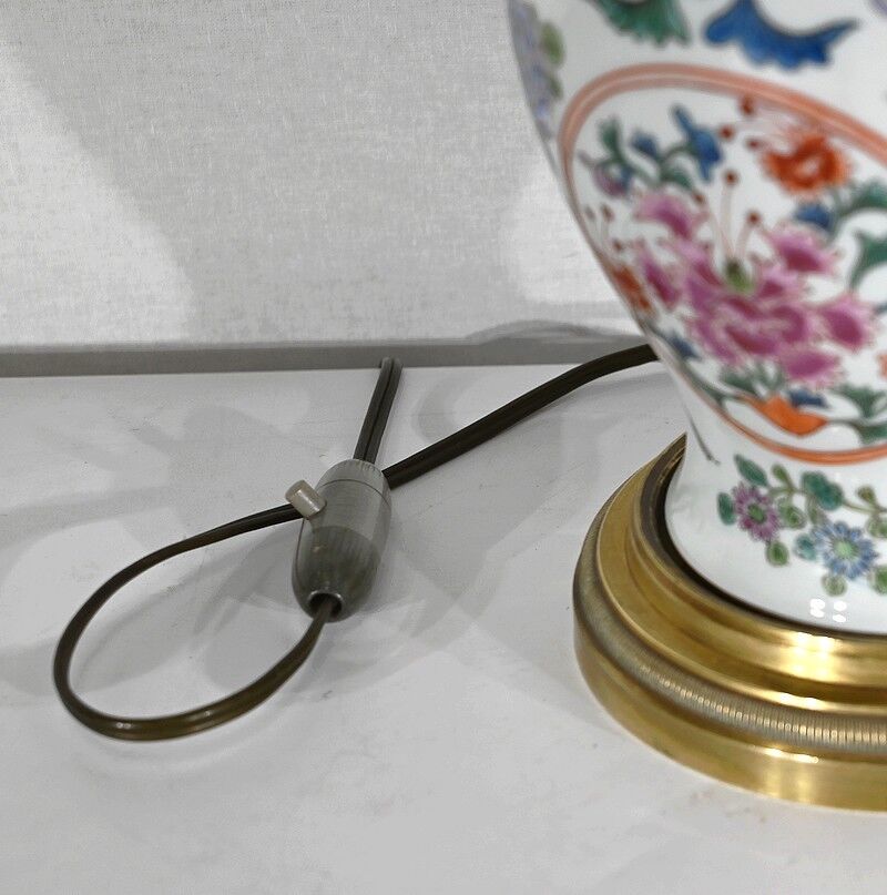 Porcelain lamp of china and brass – early twentieth century