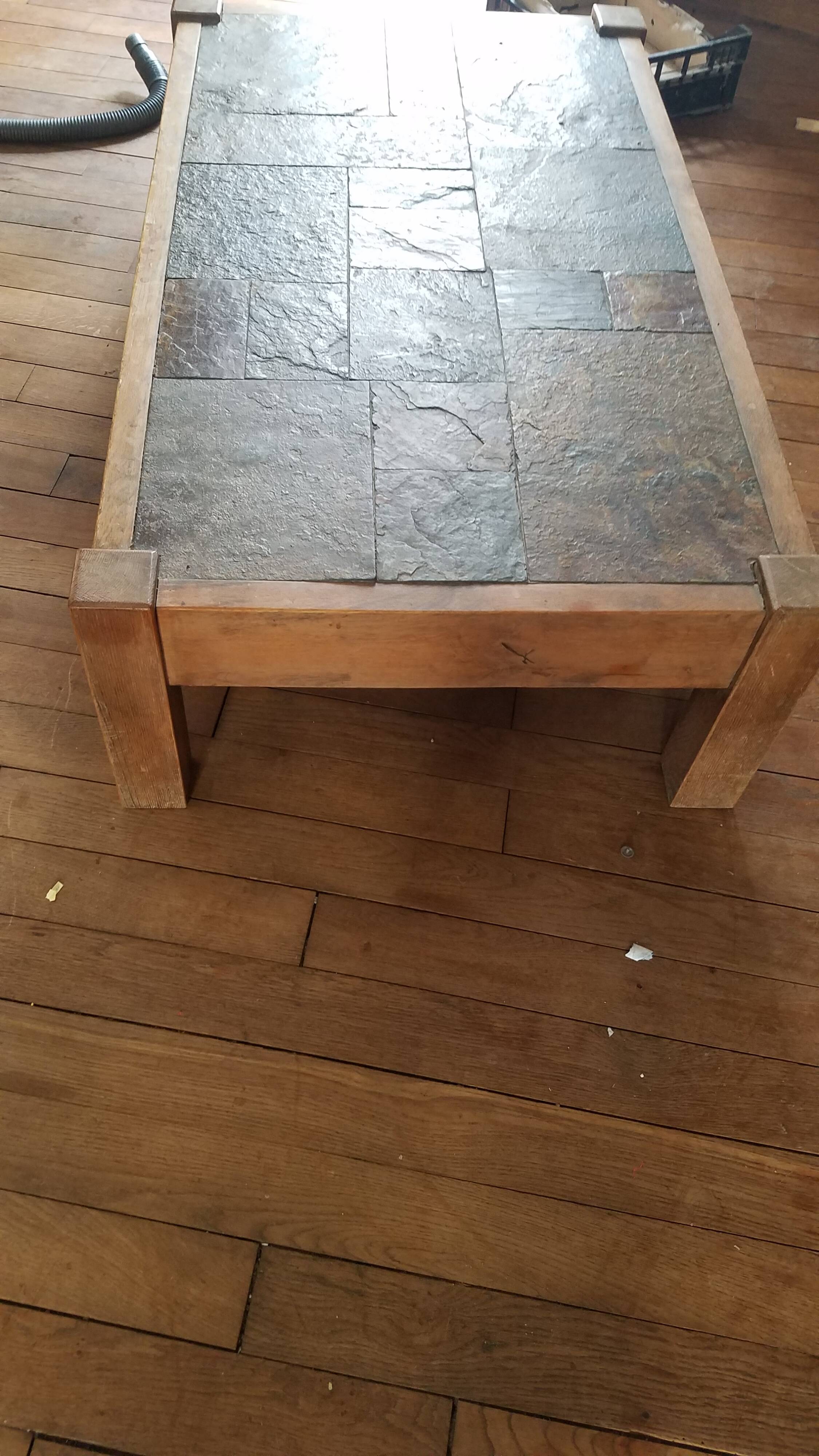 Slate coffee table