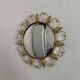 Vintage 1960s witch's eye sun mirror, domed gold metal - 45 cm
