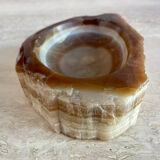 Brutalist vintage onyx marble ashtray