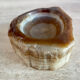 Brutalist vintage onyx marble ashtray