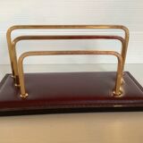 Mail rack brass garnet leather ILG Belgium