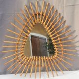 Vintage “rattan” wall mirror