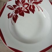 6 antique soup plates from Digoin and Sarreguemines