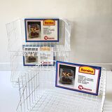 Trio of stackable steel wire baskets vintage italy