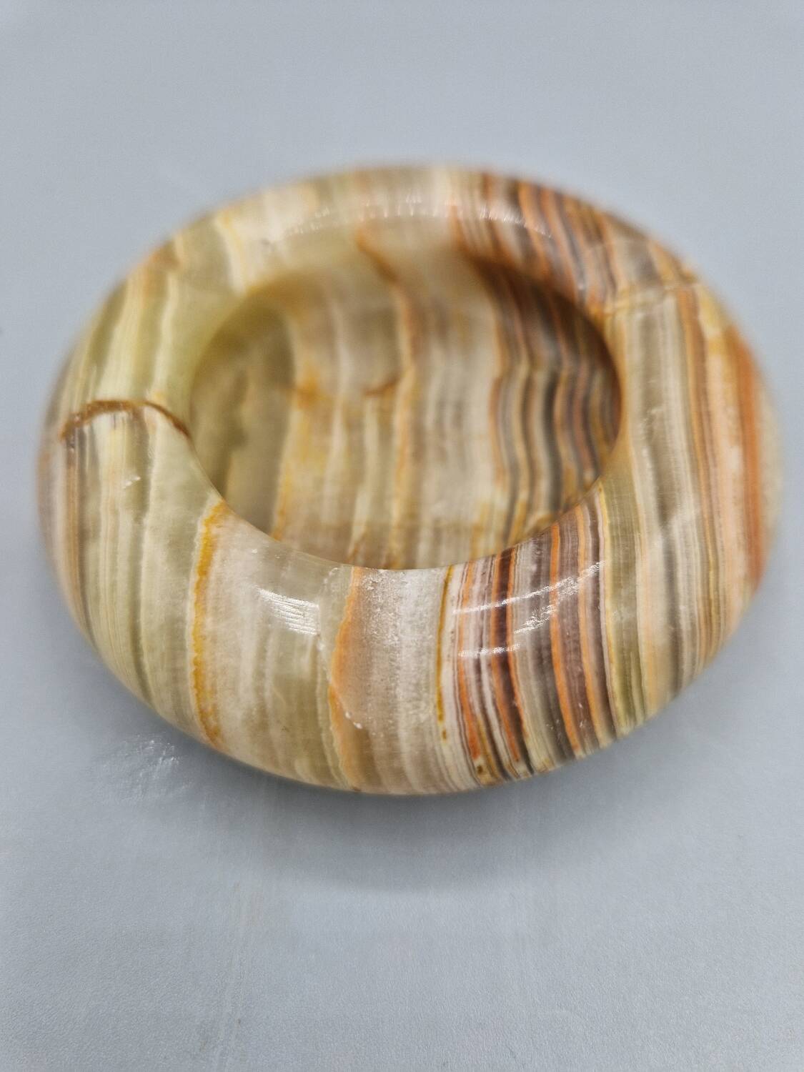 Small vintage onyx ashtray with three rests