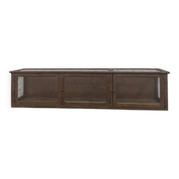 Vitrine de magasin ancienne en chêne (rénovée)