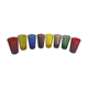 Series of 8 glasses of vintage colors 1970 Italy