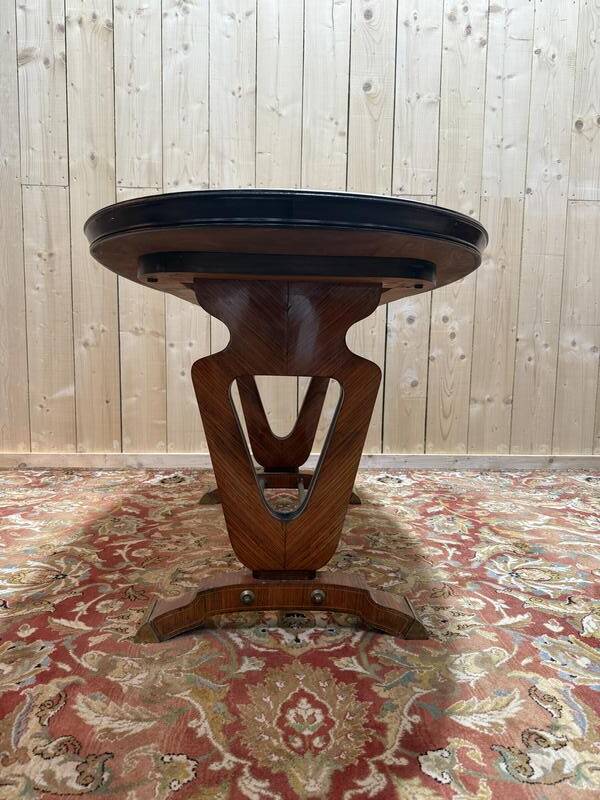 Table à manger ovale en marbre et palissandre