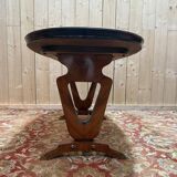 Table à manger ovale en marbre et palissandre