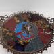 Large Japanese-style cloisonné enamel platter – Samurai decoration – Late 19th century