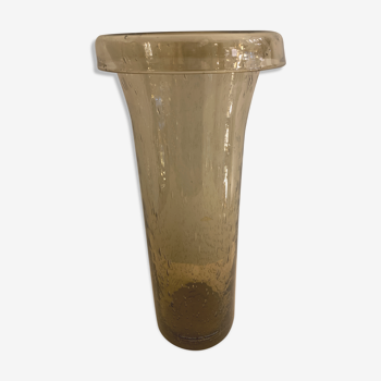 Vase Bendor en verre soufflé et bullé 1970