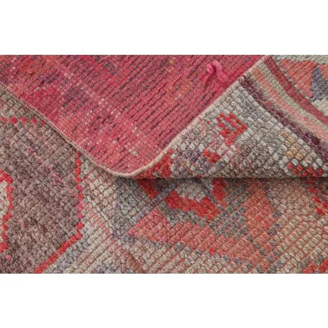 Pink Rainbow Turkish Vintage Handmade Woven Runner Rug 82x285