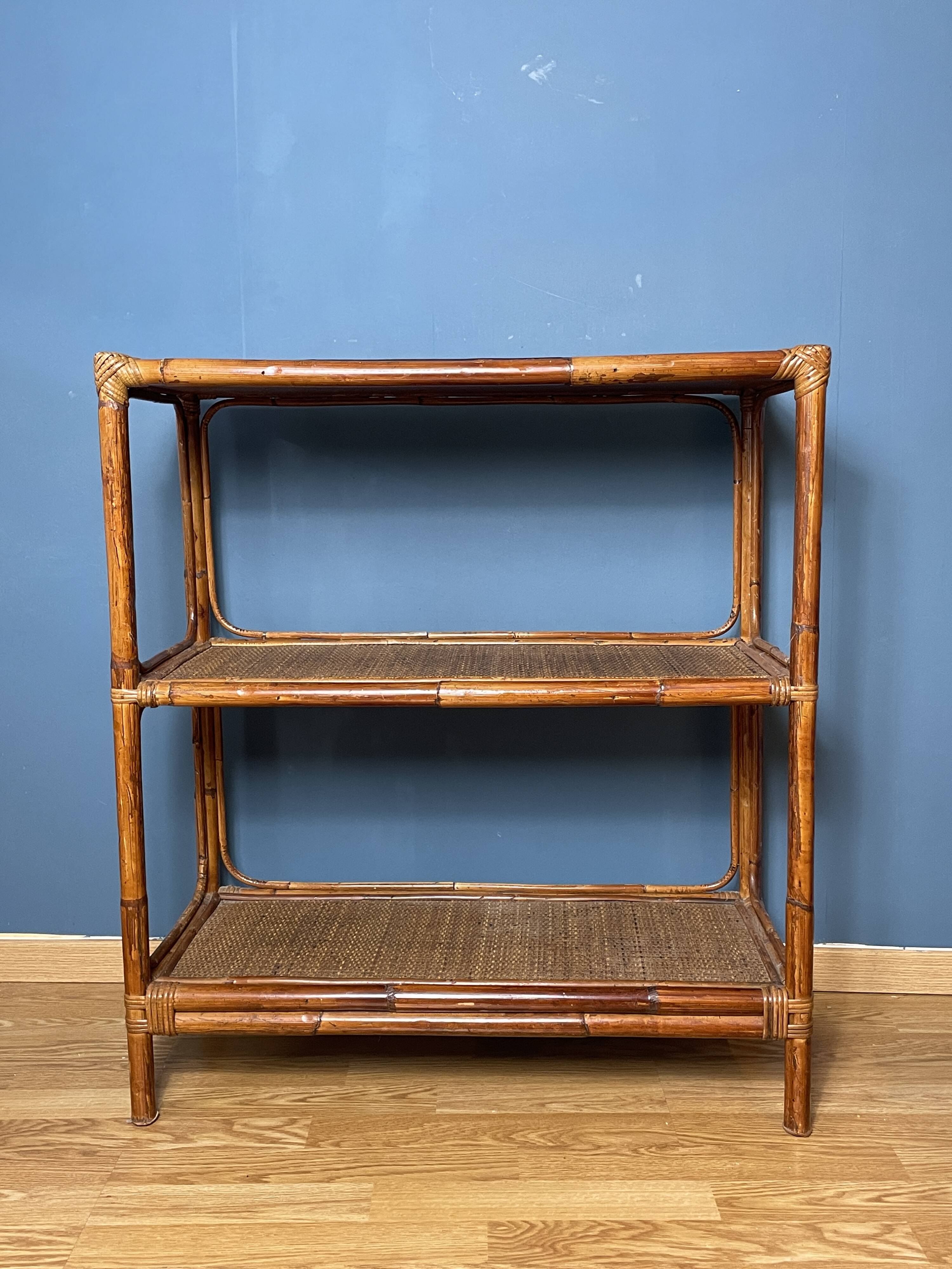 Vintage natural rattan shelf